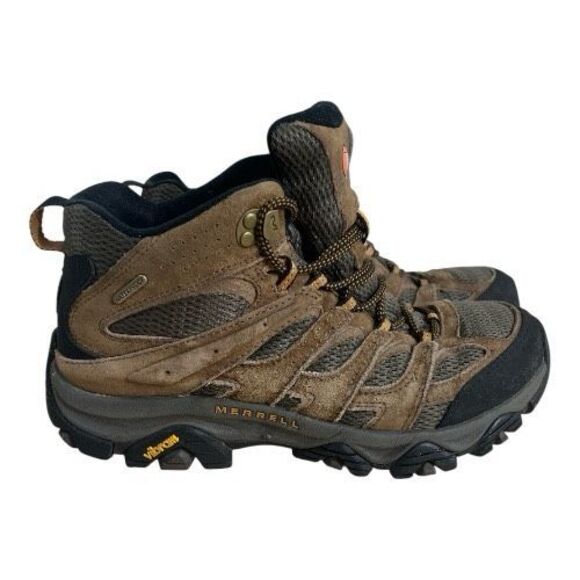 Merrell Moab 3 Men Brown Mid Waterproof Vibram Shoes Size 8W Hiking Boot Leather - Picture 11 of 11